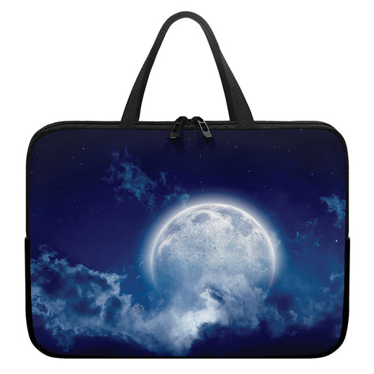 Night Sky Full Moon Print Laptop Sleeve With Handle