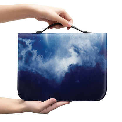 Night Sky Full Moon Print Leather Bible Cover
