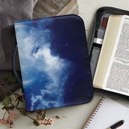 Night Sky Full Moon Print Leather Bible Cover