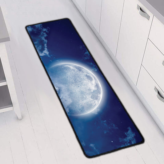 Night Sky Full Moon Print Long Kitchen Mat