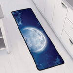 Night Sky Full Moon Print Long Kitchen Mat