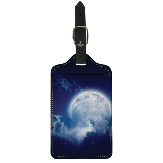 Night Sky Full Moon Print Luggage Tag