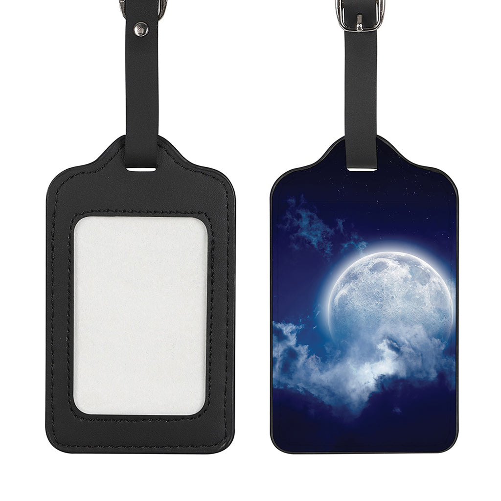 Night Sky Full Moon Print Luggage Tag
