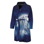 Night Sky Full Moon Print Men's Bathrobe