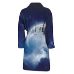 Night Sky Full Moon Print Men's Bathrobe