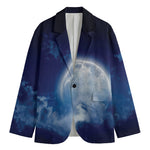 Night Sky Full Moon Print Men's Blazer