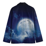 Night Sky Full Moon Print Men's Blazer