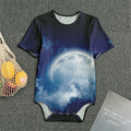 Night Sky Full Moon Print Men's Bodysuit