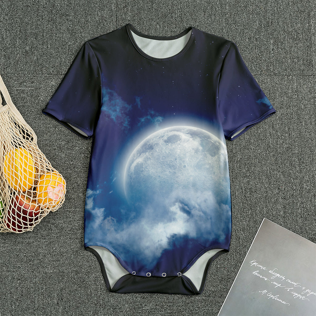 Night Sky Full Moon Print Men's Bodysuit