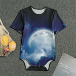 Night Sky Full Moon Print Men's Bodysuit