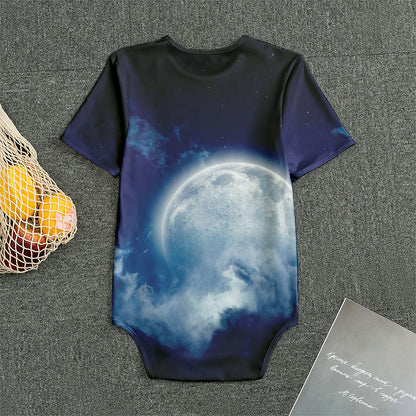 Night Sky Full Moon Print Men's Bodysuit