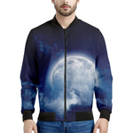 Night Sky Full Moon Print Men's Bomber Jacket