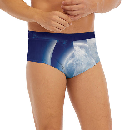 Night Sky Full Moon Print Men's Briefs