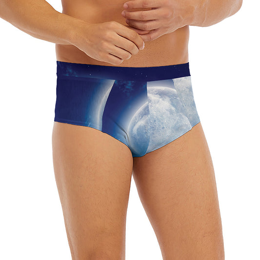 Night Sky Full Moon Print Men's Briefs