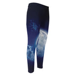 Night Sky Full Moon Print Men's Compression Pants