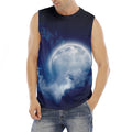 Night Sky Full Moon Print Men's Fitness Tank Top