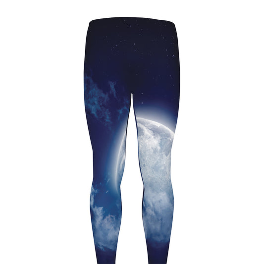 Night Sky Full Moon Print Men's leggings