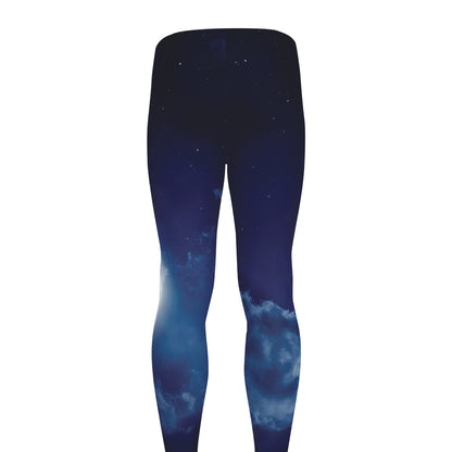 Night Sky Full Moon Print Men's leggings