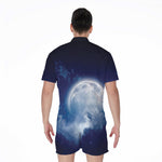 Night Sky Full Moon Print Men's Rompers