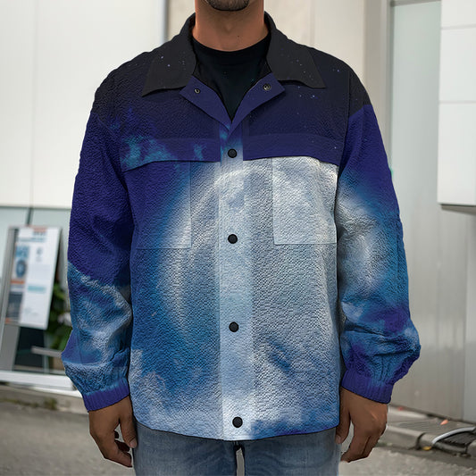 Night Sky Full Moon Print Men's Shirt Jacket