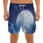 Night Sky Full Moon Print Men's Split Running Shorts