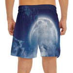 Night Sky Full Moon Print Men's Split Running Shorts