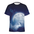 Night Sky Full Moon Print Men's Athletic T-Shirt