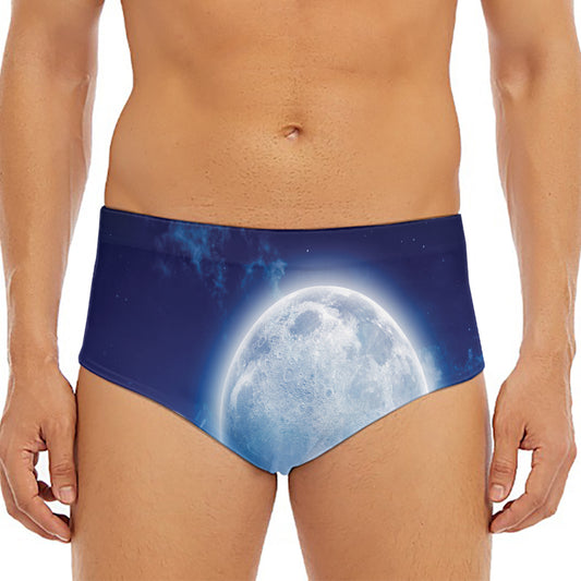 Night Sky Full Moon Print Men's Triangle Swim Briefs