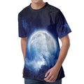 Night Sky Full Moon Print Men's Velvet T-Shirt