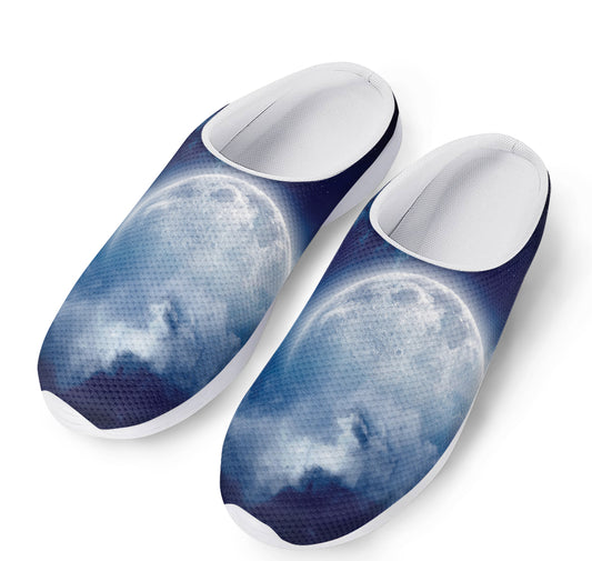 Night Sky Full Moon Print Mesh Casual Shoes