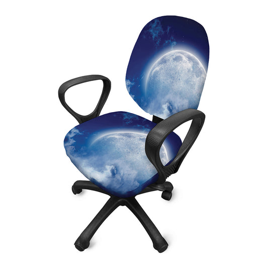 Night Sky Full Moon Print Office Chair Cover