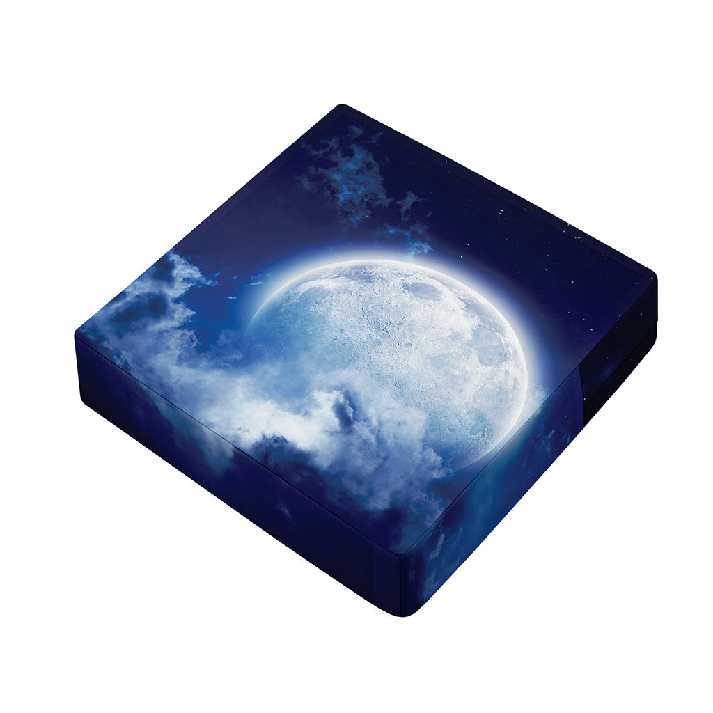 Night Sky Full Moon Print Outdoor Seat Cushion Cover