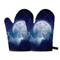 Night Sky Full Moon Print Oven Mitts