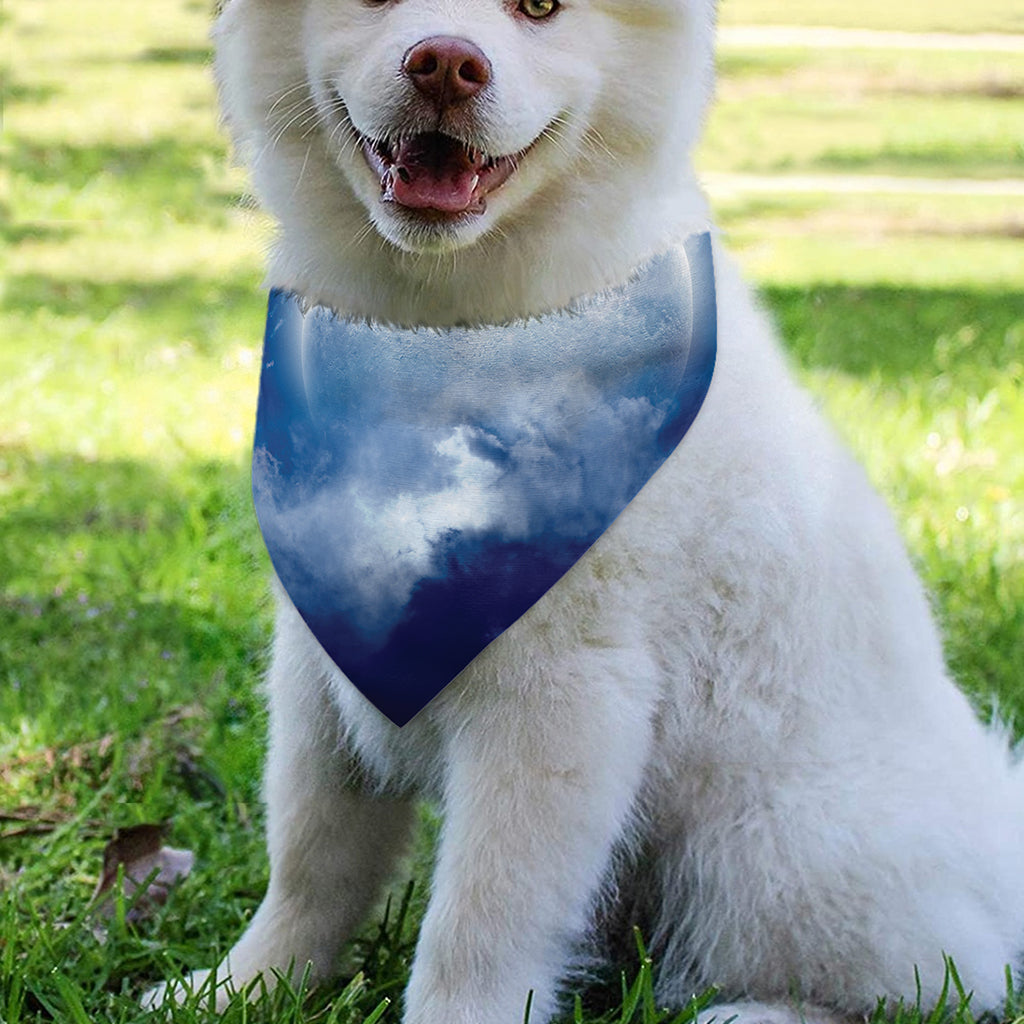 Night Sky Full Moon Print Over The Collar Dog Bandana