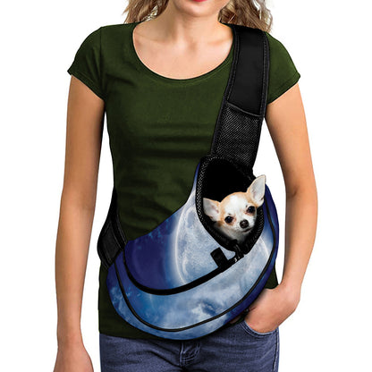 Night Sky Full Moon Print Pet Sling Carrier