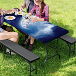 Night Sky Full Moon Print Picnic Table Cover