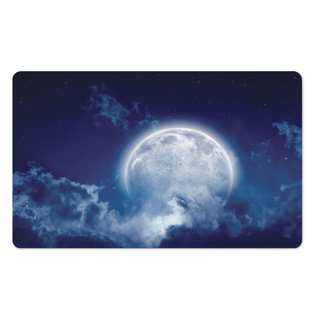 Night Sky Full Moon Print Polyester Doormat