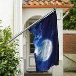 Night Sky Full Moon Print Polyester Flag