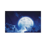 Night Sky Full Moon Print Polyester Flag
