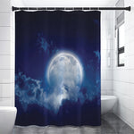Night Sky Full Moon Print Premium Shower Curtain