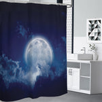 Night Sky Full Moon Print Premium Shower Curtain