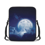Night Sky Full Moon Print Rectangular Crossbody Bag