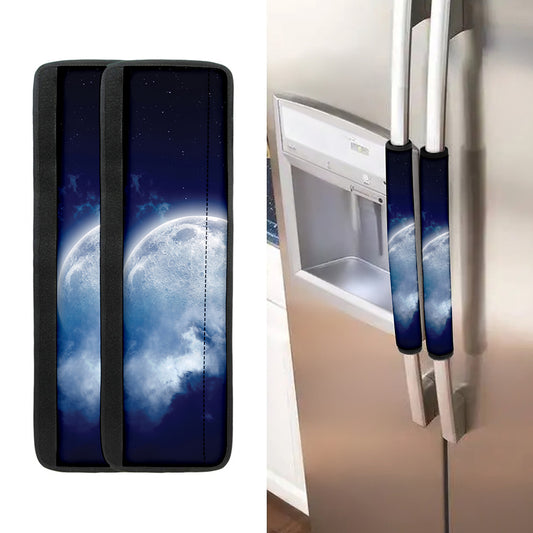 Night Sky Full Moon Print Refrigerator Handle Covers