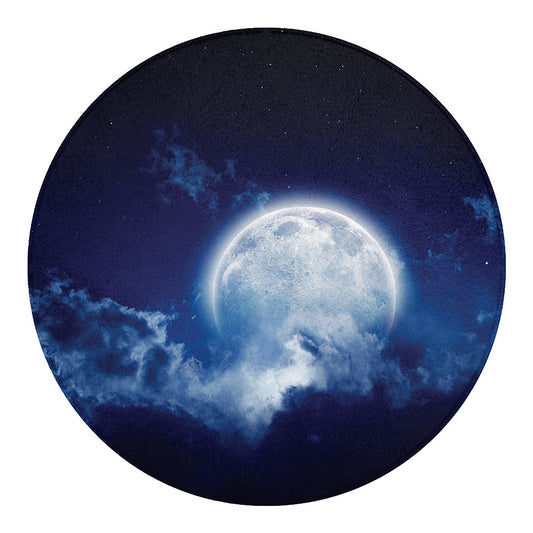 Night Sky Full Moon Print Round Blanket