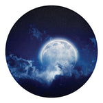 Night Sky Full Moon Print Round Blanket