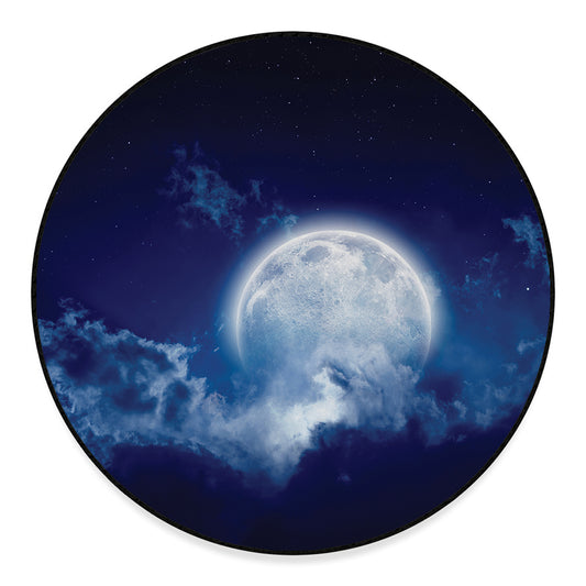 Night Sky Full Moon Print Round Floor Mat