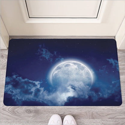 Night Sky Full Moon Print Rubber Doormat