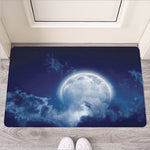Night Sky Full Moon Print Rubber Doormat