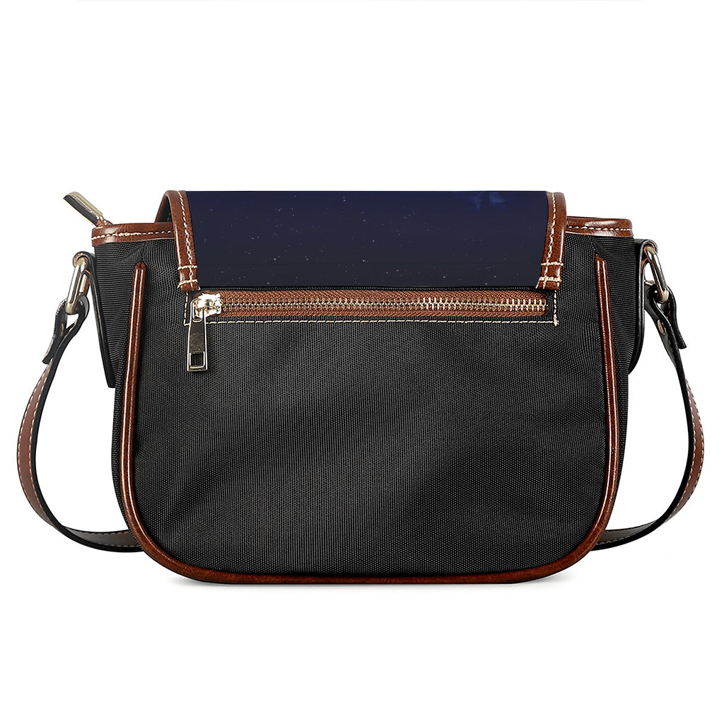 Night Sky Full Moon Print Saddle Bag