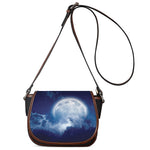 Night Sky Full Moon Print Saddle Bag